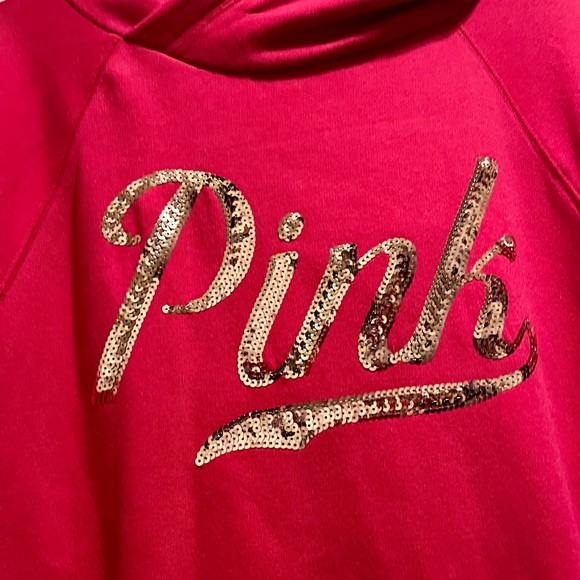 Pink VS sweatshirt/ pullover with gold sequins and hoodie - Picture 11 of 11